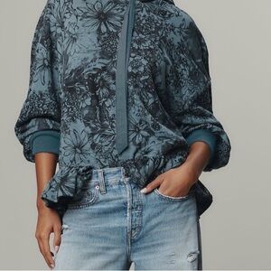 Pilcro Floral Blue/Charcoal Hoodie
